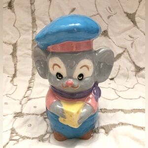 vtg 70s salt shaker blue painted mouse